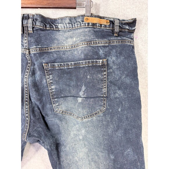 Y2K Baggy Wide Leg Jean Men 50x27 Evolution in Design Ripped Blue Hip Hop Skater - Picture 3 of 14